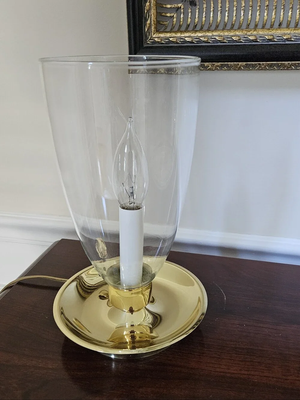 Vintage Brass Hurricane Candle Lamp 10